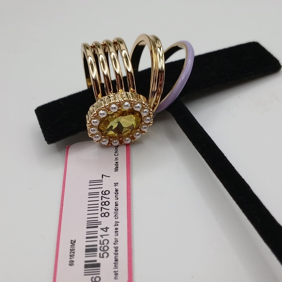Isaac Mizrahi Gold and Yellow Ring Set NWT - Picture 7 of 8